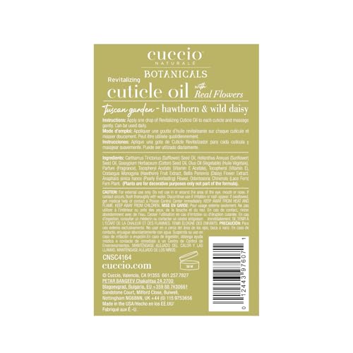 Cuccio Naturale Italian Garden Collection Revitalizing Cuticle Oil ? Tuscan Garden with Hawthorn & Wild Daisy ? Hydrating and Nourishing Cuticle Oil for Stronger, Healthier Nails ? 2.1 oz