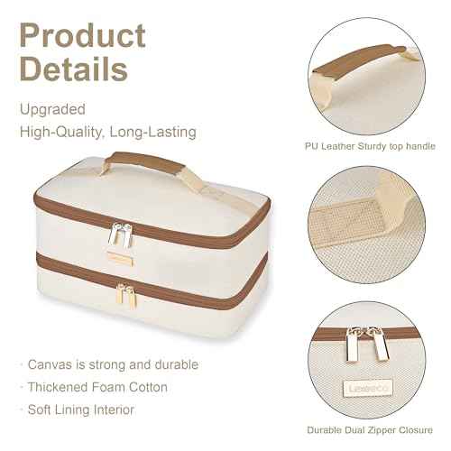 Travel Carrying Case for Shark FlexStyle Attachments & Dyson Airwrap, Double Layer Hair Dryer Case, Brown