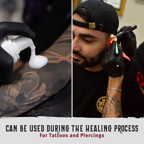 Hustle Bubbles Tattoo Aftercare Tattoo Soap Antibacterial Soap To Clean New Tattoos & Piercings Essential Tattoo Supplies 7oz