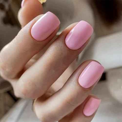 Modelones Semi Cured Gel Nail Strips, 34 Pcs Pink Gel Nail Stickers Sheer Gel Polish Strips, Ultra-Glossy, Long Lasting,Gel Nail Wraps U V for Home Nails DIY