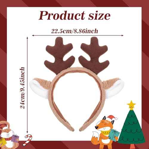 Deer Antlers Headband, Halloween Reindeer Antlers Headbands Cute Animal Ears Head Bands Deer Antler Hairband for Women Adults Christmas Halloween Party Cosplay Costume