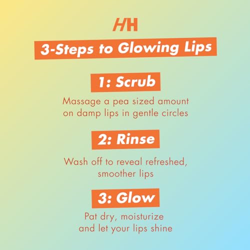 Handmade Heroes Turmeric Lip Scrub with Vitamin C ? 100% Natural Vegan Exfoliant for Dark Dry Chapped Lips ? Deep Conditioning Sugar Polish 1oz