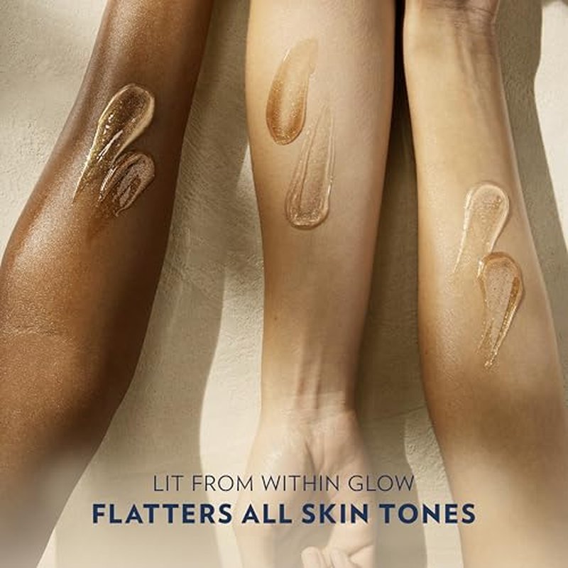 Vaseline Glazed and Glisten Sunlit Glow Body Gel Oil Vanilla Cocoa Shimmering with Ultra-Hydrating Lipids and 100% Pure Cocoa Butter, 6.8 Oz