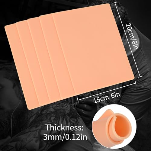 3MM Tattoo Practice skin - 10pcs Double Sides Thick Fake Skin Tattoo Skin for Practicing,Soft Silicone Tattoo Eyebrow Practice Skins for Beginner & Experienced Tattoo Artist