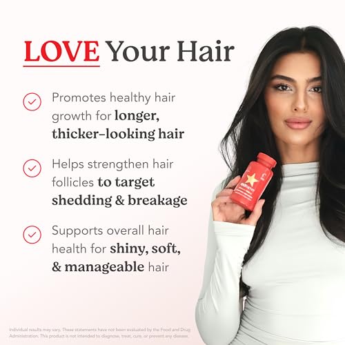 HAIRtamin Advanced Formula Hair Vitamins, Growth Supplement for Women & Men, Supports Stronger, Longer, Visibly Thicker Hair, With 5000 mcg Biotin, Vitamins & Antioxidants, 100% Vegan - 1 Month Supply