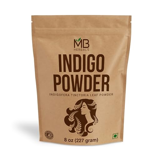 MB Herbals Indigo Powder 8 oz / 227 Gram (0.5 LB) | 100% Pure Organically Grown Indigo from Tamilnadu India | No Preservatives No Coloring Agents NATURAL GREEN POWDER