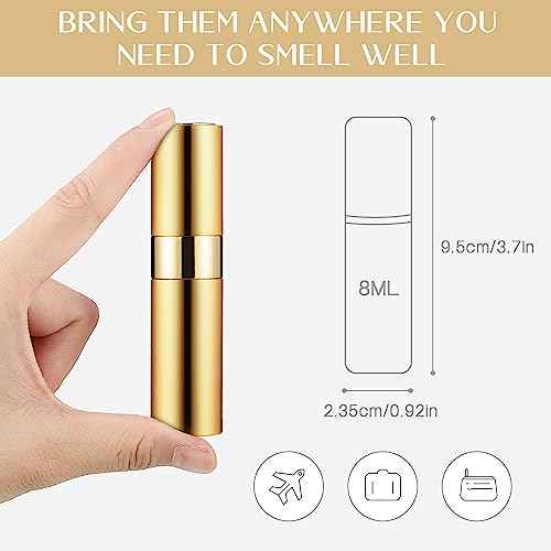 Tessco for you 35 Pieces 8ml Travel Refillable Perfume Bottles Mini Cologne Perfume Spray Bottle Empty Pocket for Travel and Outgoing Pocket Cologne Sprayer