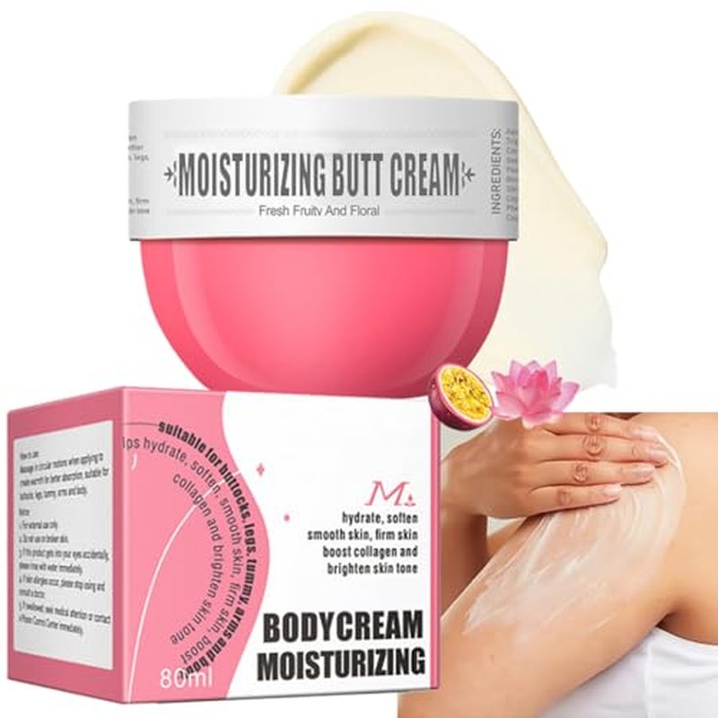 Moisturizing Butt Cream, Body Cream Butt Firming Cream Body Skin Repair- Fast Absorbing, Non-Greasy Hydrate & Smooth Skin- 80ml (#2 Fresh Flower Fruit Smell)
