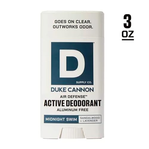 Duke Cannon Midnight Swim Aluminum-Free Deodorant for Men - Air Defense, Sandalwood + Lavender Scent, 3 oz ? Long-Lasting, Clear Glide, Skin-Soothing Formula