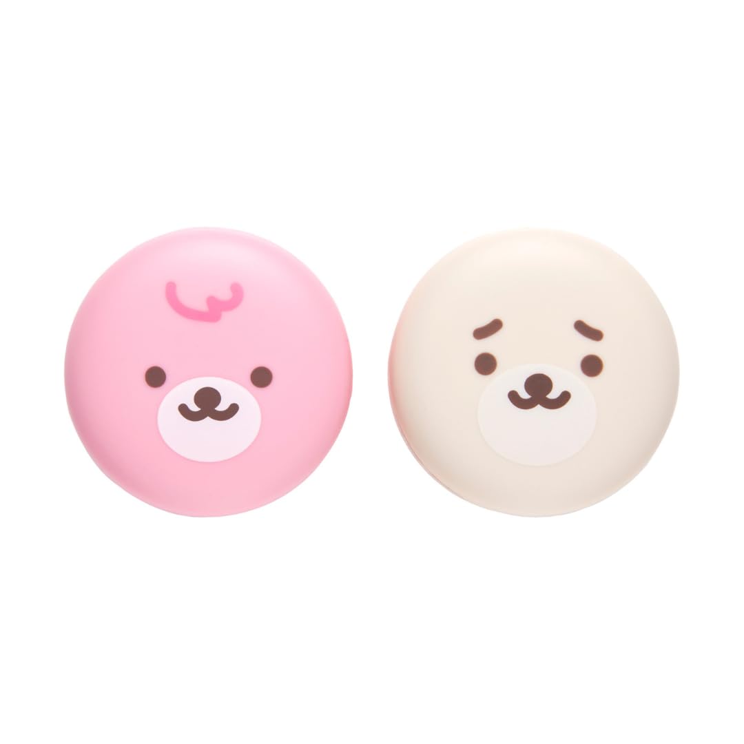 The Crème Shop Boba Bears Moisturizing Macaron Lip Balm Duo | Korean Lip Balm with Hyaluronic Acid and Murumuru Butter | Stocking Stuffers (Pack of 2)