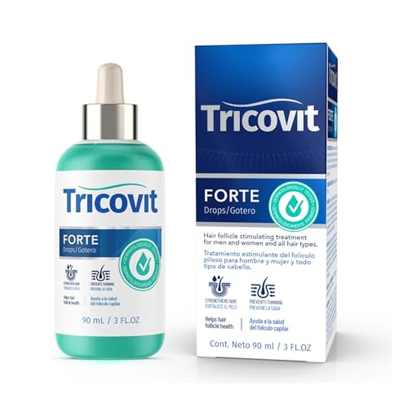 Tricovit Forte Drops - Follicle Stimulating Hair Serum - Hair Growth Serum with Saw Palmetto, Pumpkin Seed & Capsaicin - Dry Scalp Treatment to Regulate Sebum & Prevent Thinning (3 Fl oz)