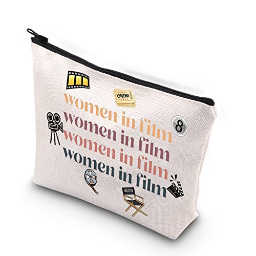 TSOTMO Female Filmmaker Gift Women in Film Cinema Film Lover Zipper Pouch Makeup Bag (women in film)