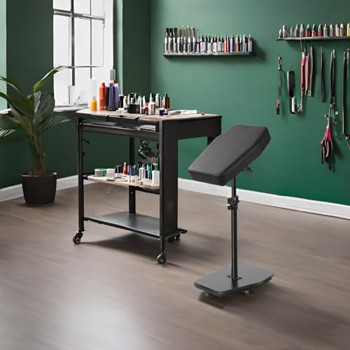 Black Tattoo Armrest Stand Adjustable Height, Professional Design and Sturdy Base