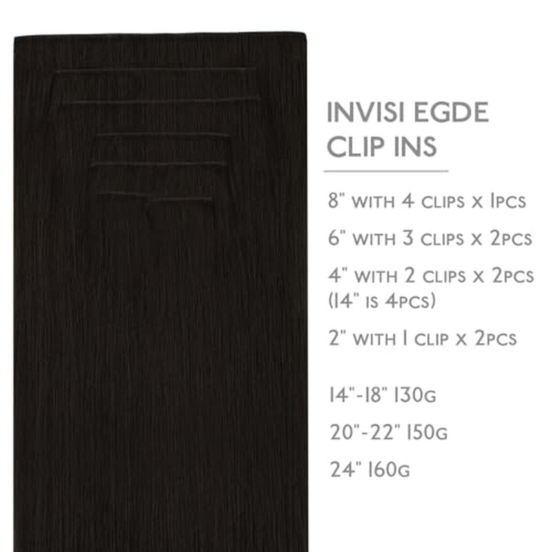 WENNALIFE Invisi Edge Clip in Hair Extensions Real Human Hair, 16 Inch 130g 7pcs Dark Brown Seamless Clip in Extensions Remy Hair Clip Ins Invisible PU Skin Weft Straight Extensiones De Cabello Hmano