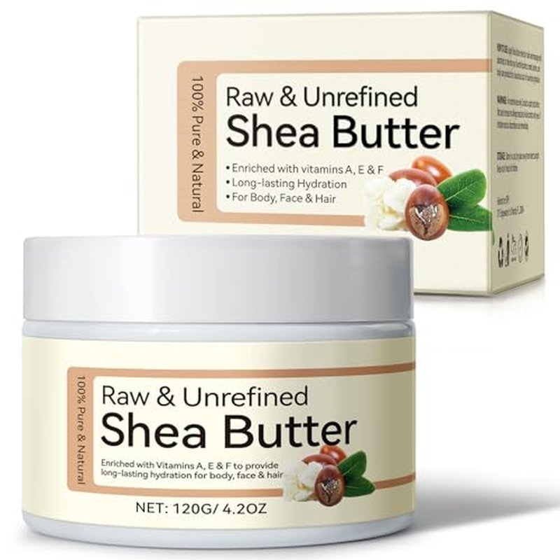 Shea Butter Raw Organic, Pure Shea Butter Unrefined for Skin and Hair Moisturizing - 100% Natural Vitamin A, E & F £¨120g£©