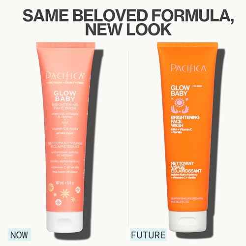 Pacifica Beauty Glow Baby VitaGlow Face Lotion and Brightening Face Wash Set, Skincare, Vitamin C and E, AHA, Exfoliator, Cleanser, Hydrating, Moisturizer, Vegan, 1.7 fl oz and 5 fl oz (Set of 2)