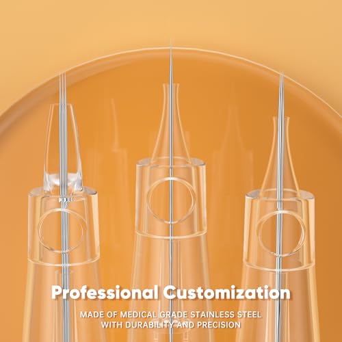 20Pcs 3F Tattoo Cartridge Needles, Disposable Microneedling Cartridges Needle for Eyebrow Eyeliner Lip, 3 Single Stack Flat 0.35MM Needle for Makeup, Microblading, Tattoo Machine (3 F)