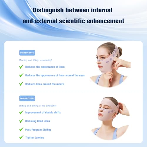 Upgrade V Line Face Lifting Mask, Chin Strap for Sleeping, Mouth Tape for Sleeping Women, Double Chin Reducer Eliminator for Women, Jaw Exerciser, Firming Prevent Sagging (21-27in, Pink)