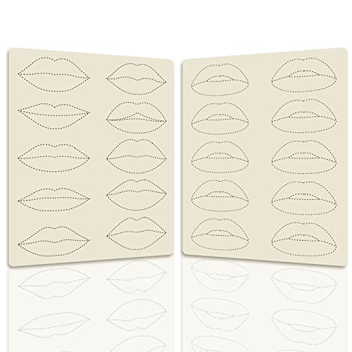5pcs Lip Microblading Practice Skin for Tattoo Machine Double Sides Silicone Sheets to Practice Lip Permanent Makeup (5pcs)
