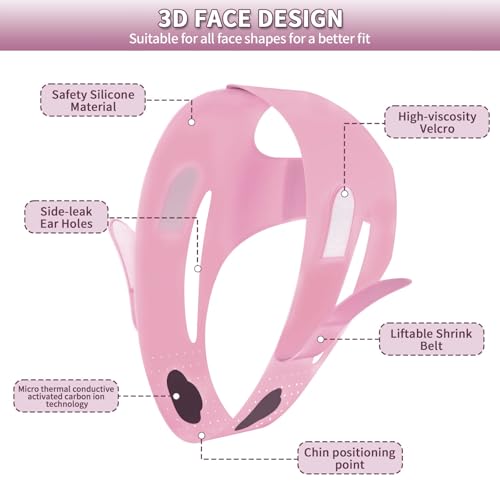 Double Chin Reducer,Chin Strap for Double Chin for Women, Face Lift Tape Improve Double Chin,23-27 Inches Upgrated V-silicone Soft Silicone Chin Strap