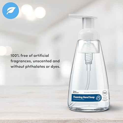 Clean Revolution Ready to Use Foaming Hand Soap| Three Pack | Jumbo 15oz Bottles | Gentle, Moisturizing & Eco-Friendly | Real Essential Oils | Fragrance Free | 45 Total Fl Oz, Clear