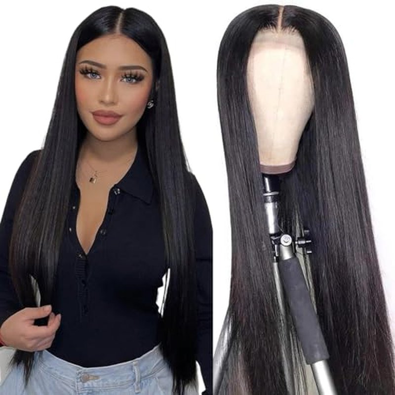 Lace Front Wigs Human Hair 4x4 Straight Human Hair Wigs for Black Women, 150% Destiny Brazilian Virgin Lace Closure Wig Pre Plucked With Baby Hair Natural Hairline(22 Inch, Straight Wig)