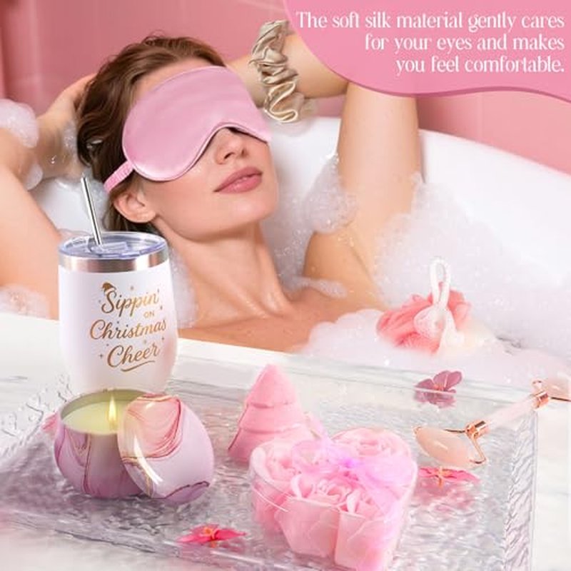 Spa Advent Calendar 2025 Adult Women Teen Girls - Christmas Bath Advent Calendar for Mom, Wife, Girlfriend, Sister, Her - Pink Spa Gifts Basket Set with Mugs, Bath Bomb, Shower Steamer, Candle & Relaxing GuaSha Tools