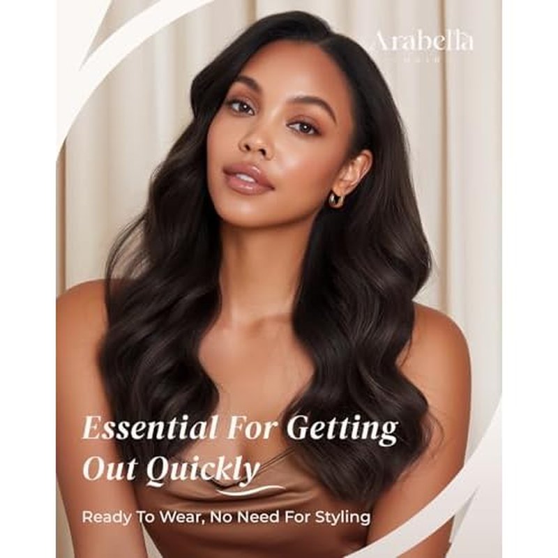 Arabella 6x6 Wear and Go Glueless Wig 12a Glueless Wigs Human Hair Pre Plucked Pre Cut Loose Body Wave Only Middle Part Lace Front Wigs Human Hair 100% Pre Bleached Knots Wig (20inch, 6X6 Body Wave)