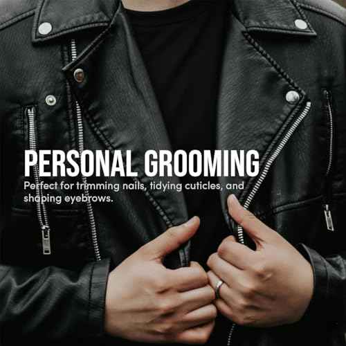 JACK THE BARBER 7 Piece Men's Grooming Kit Stainless Steel, Nail Clippers, Scissors, Nail Cleaner, Nail File Tweezer, and Other Accessories, Best Care Tools for Man.