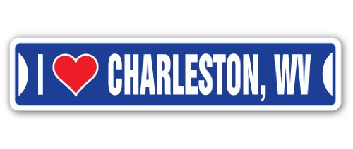 I Love Charleston, WEST Virginia Street Sign wv City State us Wall Road décor Gift