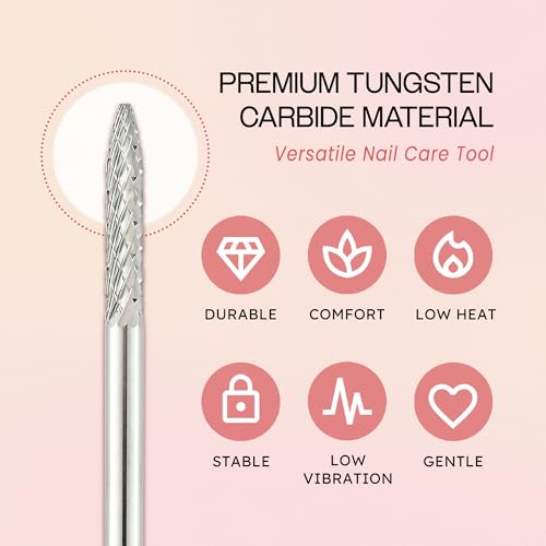 Pana 3/32" Under Nail Cleaner Safety Nail Carbide Bit - For Electric Dremel Drill Machine (Fine, Silver)
