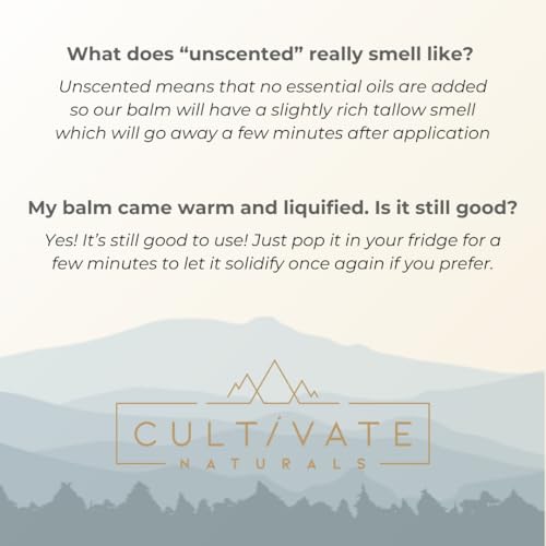 Reishi Tallow Body Balm - Unscented (2 oz) | Grass Fed Beef Tallow - Non-toxic, Paleo Friendly Skincare | Infused with Reishi Spore Extract | Moisturizing & Hydrating for Sensitive Skin