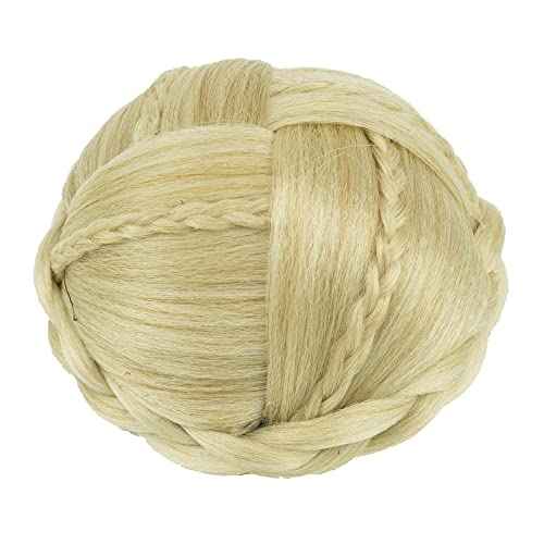 IMISSU Braided Chignon Dancer Hair Cover Donut Hairpieces Scrunchies Women Hair Buns Wig Updo for Wedding Party (M3 Dirty Blonde)