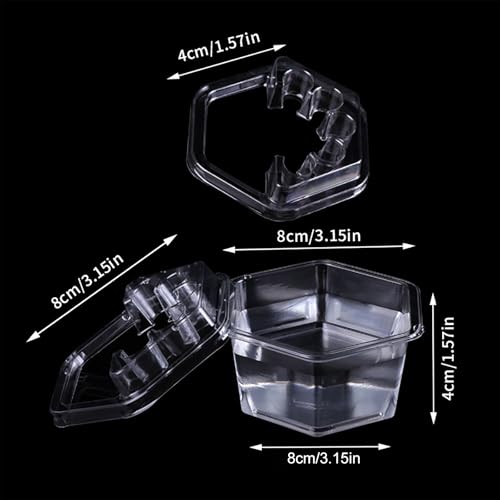 20PCS Hive Cups Disposable Tattoo Cartridge Needle Cup Holder Transparent Tattoo Needle Holder Plastic Ink Rinse Cups Stand Tattoo Cartridge Tray (Hexagon)