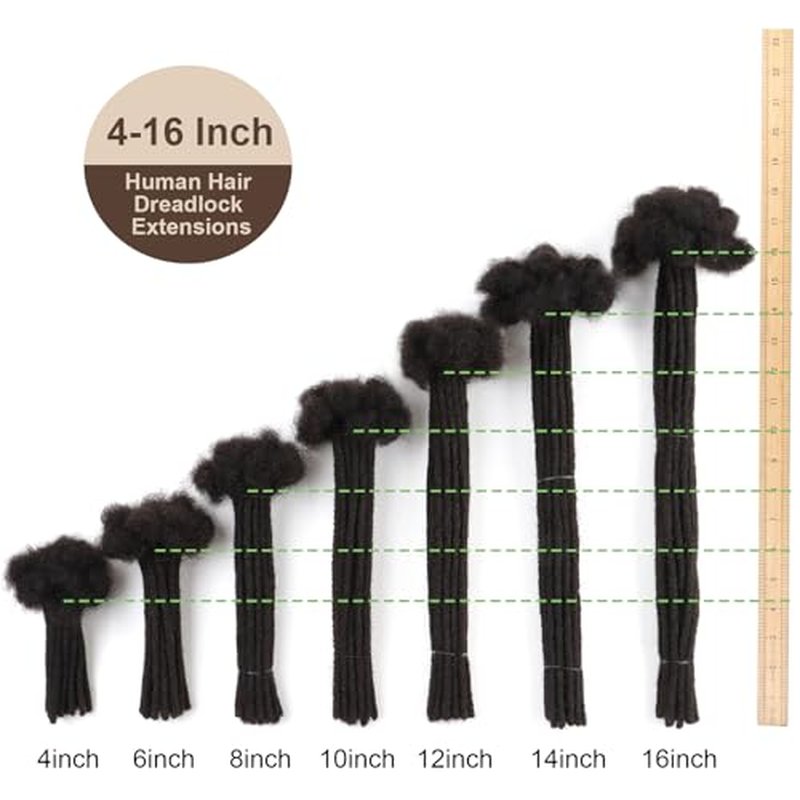 0.2cm Thickness loc Extensions Human Hair for Men/Women 12 Inch 60 Strands Human Hair Dreadlock Extensions Can Be Dyed and Bleached Soft Dreadlocks