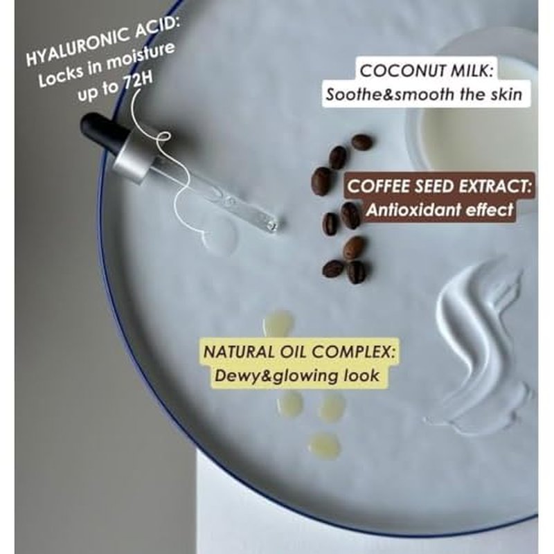 Coffee & Coconut Milk Body Cream for Women & Men | Deep Moisture Body Cream with Hyaluronic Acid & Vitamin E | For Extra Dry, Flaky Skin| Fast Absorbing | Cruelty-Free & Vegan | 6.7 fl oz