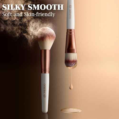 OMANIAC Makeup Brush Set, 20Pcs Professional Makeup Brushes for Foundation, Powder, Eyeshadow, Concealer Cream, Blush Buffe etc, with White Makeup Brushes Kit Case