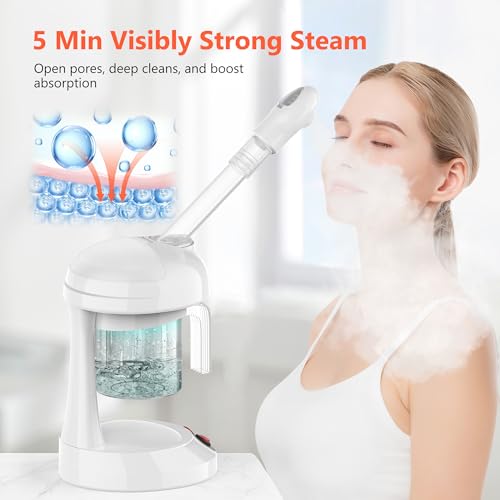 Ozone Facial Steamer - TASALON Face Steamer for Facial Deep Cleaning, Portable Facial Steamer with Removable Water Cup, Nano Ionic Face Steamer for Home Salon Spa or Personal Care