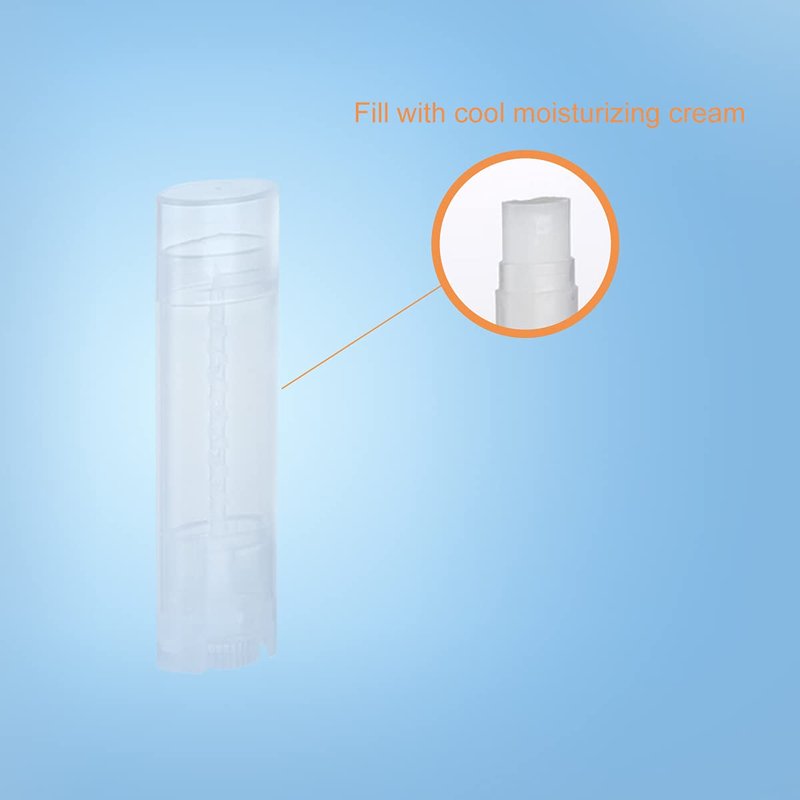 Ewanda store 5ml Oval Lip Balm Tubes,100PCS Plastic Clear Empty Oval Oval Deodorant Containers Lip Gloss Container Holder With Caps