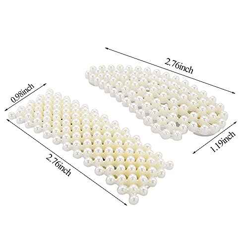 Pearl Headband Hair Accessories Set Leaf Headband White Faux Pearl Rhinestones Hair Clips Girls Elegant Hair Accessories Kit with Large intestine Hair Ring for Party Wedding Daily (#2)