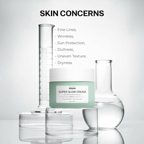 Super Glow Cream with Sunscreen SPF 40+, Lightweight Face Moisturizer with Sun Protection, 5-in-1 Skin Care Benefits 1.8 oz