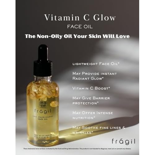 Vitamin C Glow Face Elixir, Hydrating Anti-Aging Face Oil for Sensitive Skin, Brightening & Nourishment | Organic, Plant-Based Facial Oil, Pollution Defense & Natural Glow | USA Made?1.69 fl oz
