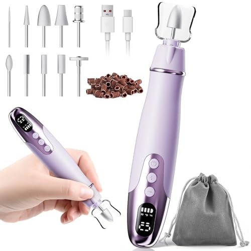 Aleanu Professional Manicure Pedicure Kit - 10 Speeds Cordless Nail Drill?Rechargeable Pedicure Tools for feet, Nail Drill for Thick Nail Toenail Cuticle Women Men Baby Pets(Purple)