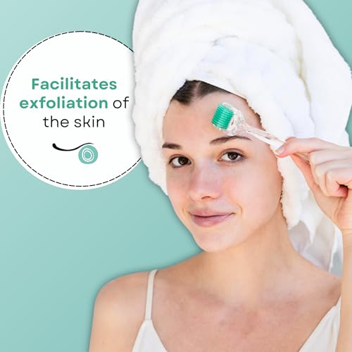 Derma Roller for HAIR and SKIN - for Face and Scalp Derma Stamp, 192 Titanium Individual Microneedles | FREE Storage Case | for Men and Women (0.30mm)