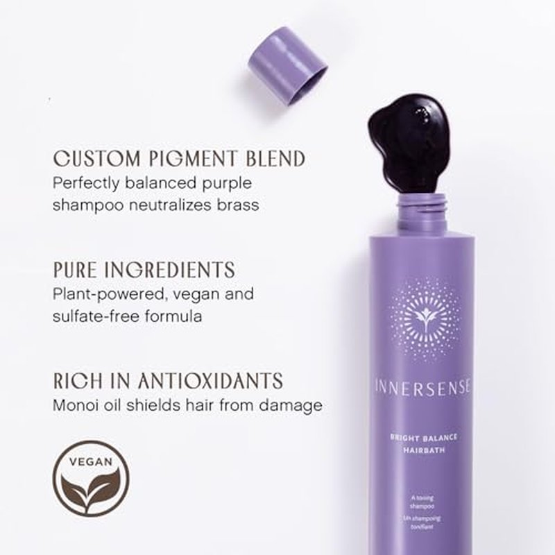 INNERSENSE Organic Beauty - Natural Bright Balance Purple Toning Hairbath | Non-Toxic, Cruelty-Free Haircare (32 fl oz | 946 ml)