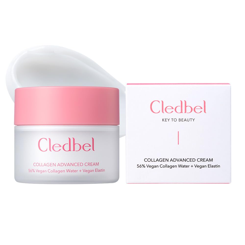 Cledbel Collagen Advanced Cream 50ml / 1.7fl. Oz - Vegan Collagen Water, Elastin, Hyaluronic Acid - Hydrating and Firming Face Moisturizer for All Skin Types