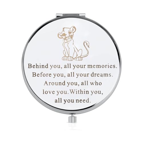 FEELMEM The Inspire Gift Lion Compact Mirror Inspiration Gift Lion Fans Gift Behind You All Your Memories
