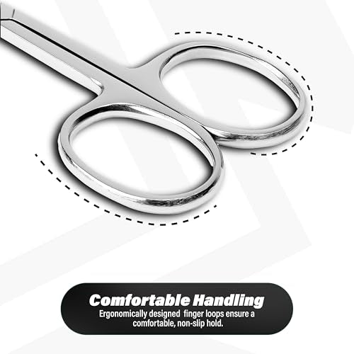 Cuticle Scissors Extra Fine Curved - 3.5¡± Stainless Steel Grooming Nail Scissors for Women and Men - Small Manicure Beauty Scissors for Toenails, Fingernails, Eyebrows, Facial Hair, Cuticles, Dry Skin