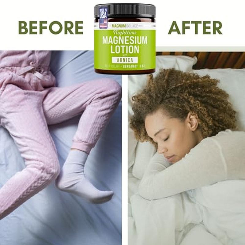 Nighttime Magnesium Lotion with Arnica ? Soothing Relief & Relaxation, Highly Concentrated Magnesium for Muscles & Joints ? Apply to Legs or Feet Before Bed ? Skin-Friendly