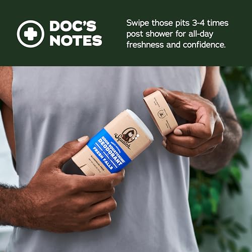 Dr. Squatch Natural Deodorant for Men - Odor-Squatching Aluminum Free - Rainforest Rapids & Fresh Falls (2.65 oz, 2-Pack)